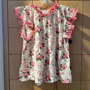 Pink floral blouse